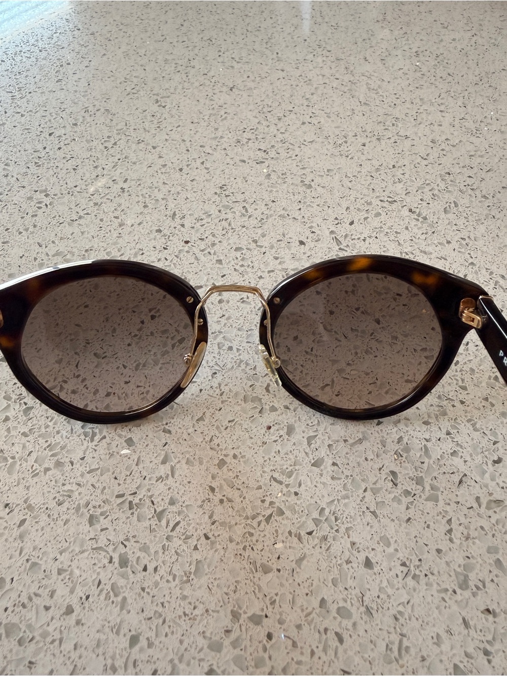 Prada Tortoiseshell Round Sunglasses - Brown Lenses - Picture 6 of 12